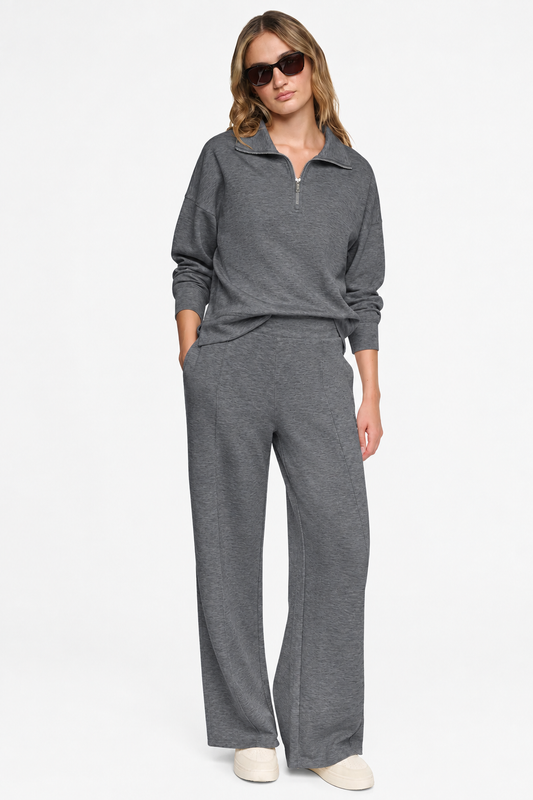 HIGH-RISE PINTUCKED WIDE-LEG PANT
