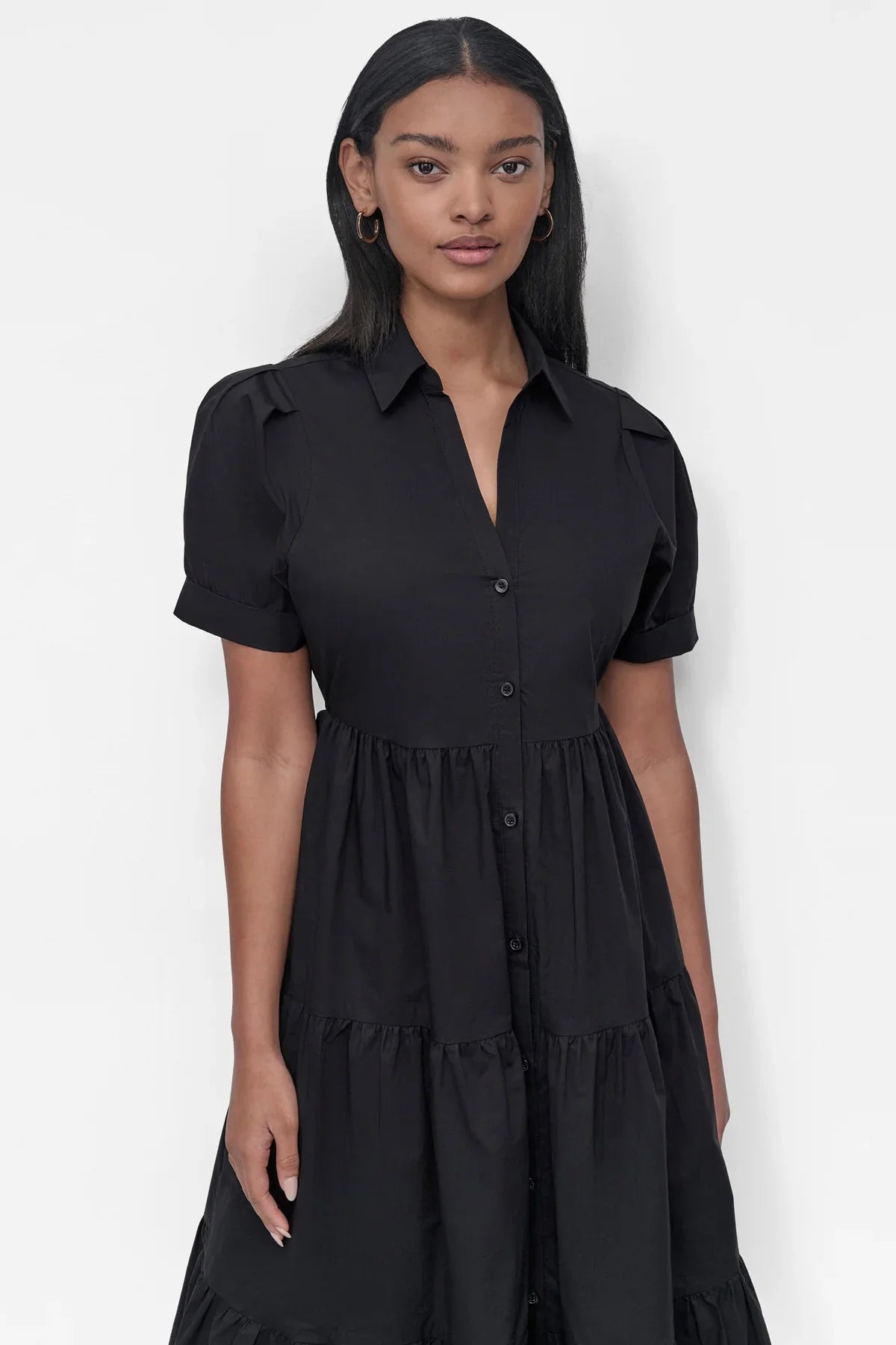 BUTTON FRONT POPLIN