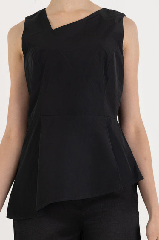 SLEEVELESS DRAPED ASYMMETRIC TOP